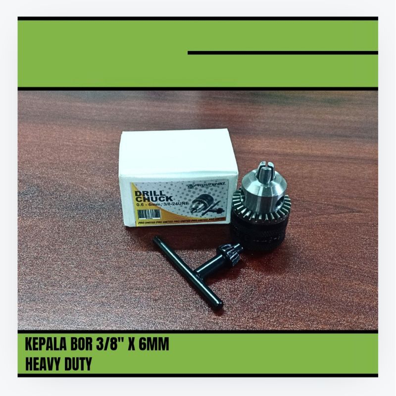 Drill Chuck Kepala Bor 6mm + Kunci 6mm High Quality
