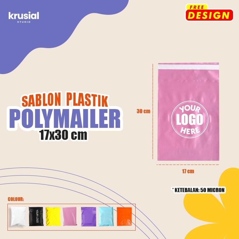 

CUSTOM SABLON Polymailer 17x30 Plastik Packing Premium Glossy Super Tebal 50 micron