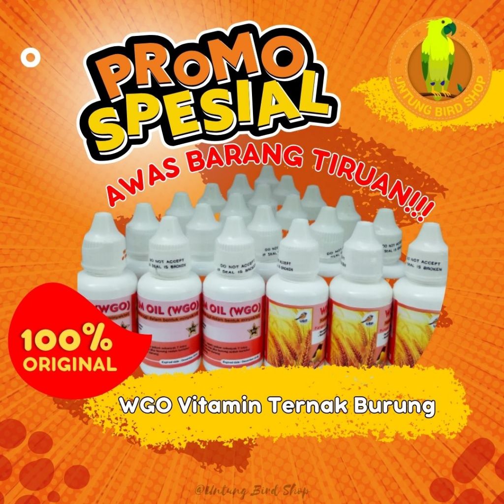 Vitamin Obat Ternak WGO Ori  untuk Burung Lovebird Murai Kacer Perkutut Kenari Cepat Bertelur Birahi