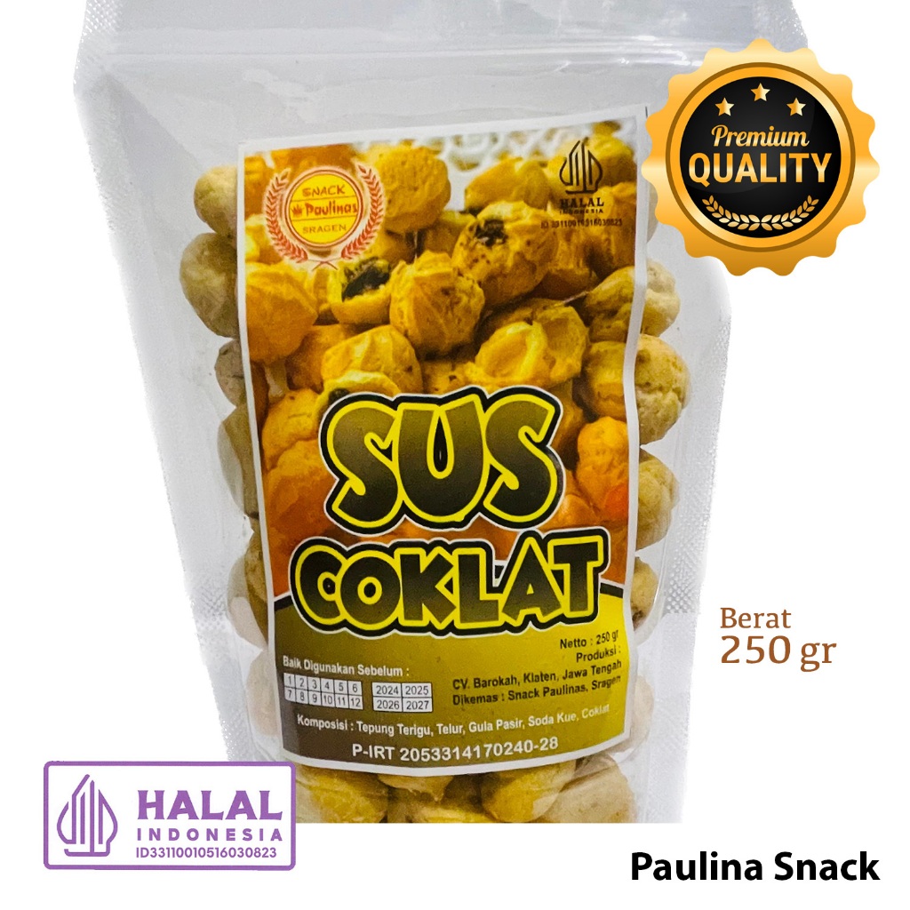 

Sus Coklat Paulina Snack - Soes Kering Mini Isi Krim Coklat [250 g]