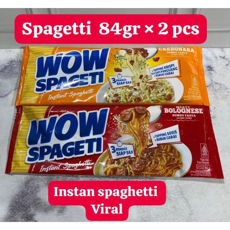 

Wow Spageti All Varian | Instan spagetti 88gr × 2 pcs - Mie Wow Spagetti