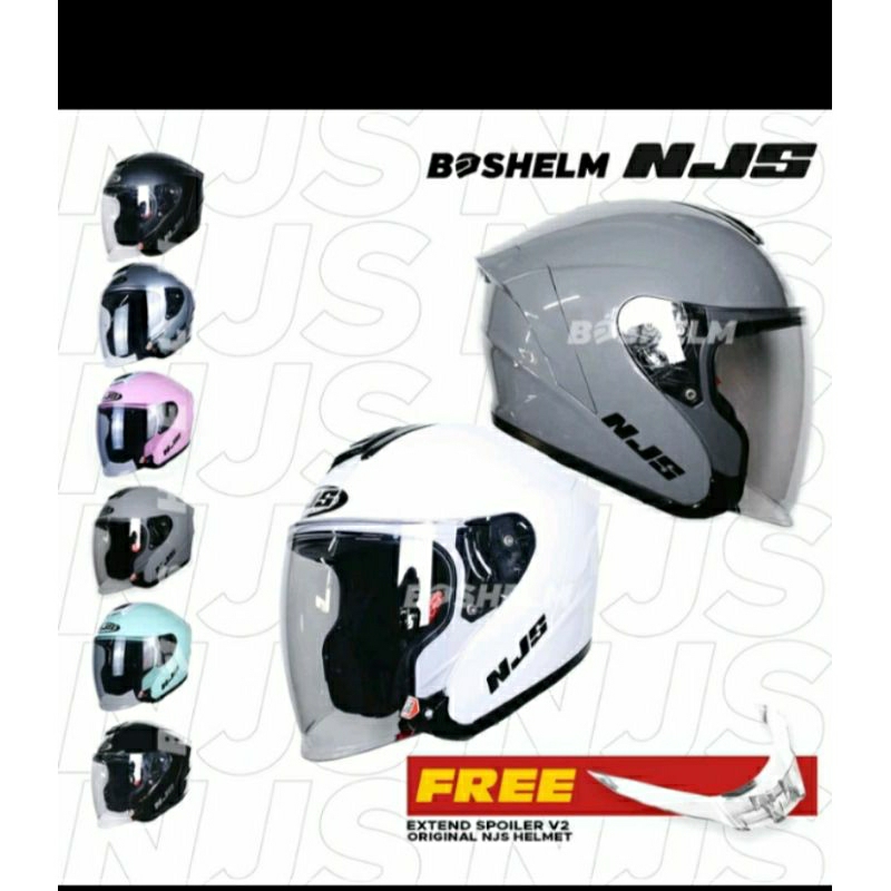 NJS kairoz Putih glosy 100% original Helm half face SNI