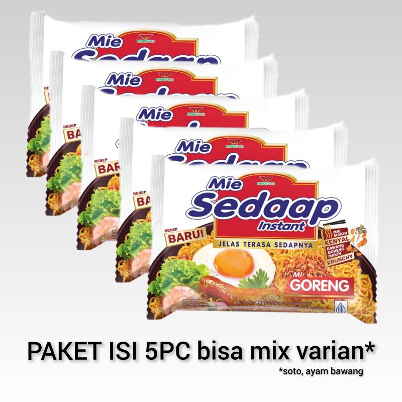 

Mie Sedaap isi 5pc kemasan satuan