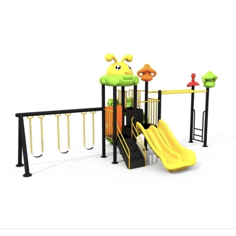 SUPER JUMBO PLAYGROUND DOUBLE SLIDE PEROSOTAN SELUNCUR SLIDE SPIRAL PLAYHOUSE GALVANIS BESI CLIMBING