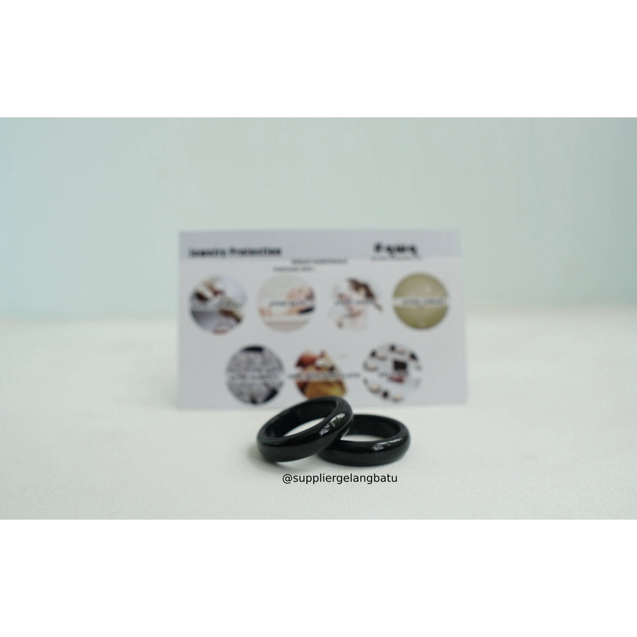 cincin terapi giok onyx hitam korea Pria Wanita akik