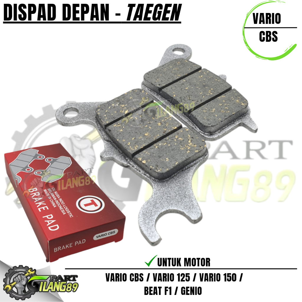 TAEGEN DISPAD REM DEPAN VARIO CBS / BEAT POP / BEAT F1 / GENIO / VARIO 125 / VARIO 150 / BEAT NEW