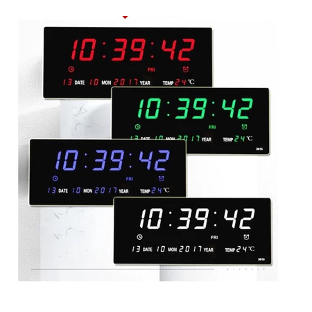 3615 Jam Digital LED Clock Dinding BERAT 2KG KARNA PAKING KAYU