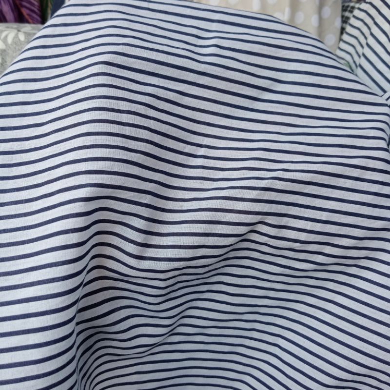 kain katun salur - kain cotton Korea - kain katun kemeja - kain gamis salur - kain dress - kain mete