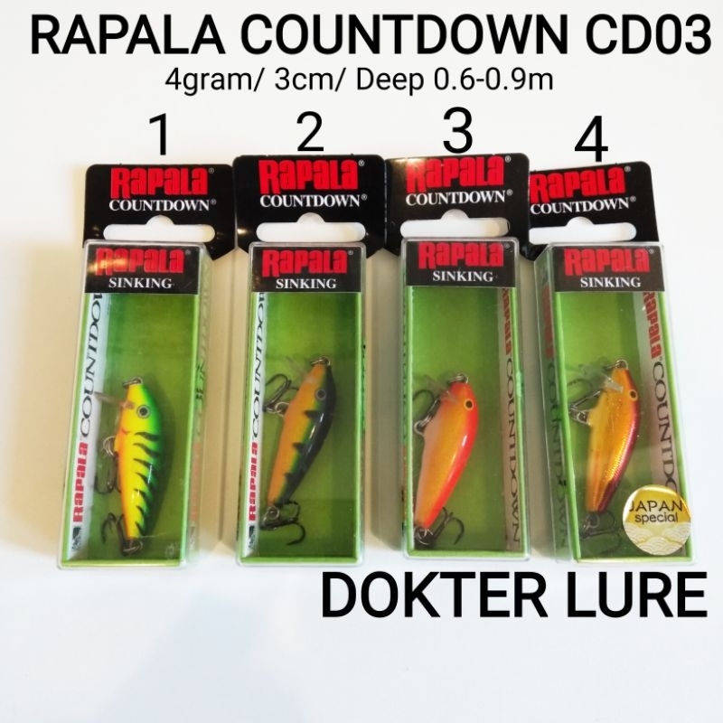 MINNOW RAPALA COUNTDOWN CD03 LURE UMPAN  CASTING UL