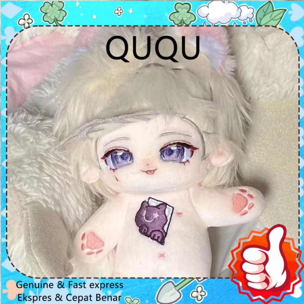 QUQU 20cm Genshin Impact Lyney Attribute Cotton Doll baju boneka 20cm Dress up doll