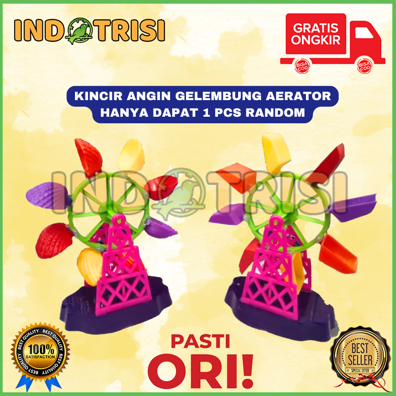 Hiasan Aquarium Kincir Angin Gelembung Udara Aquarium Airpump ROLLING SCOOP CLAM Water Wheel