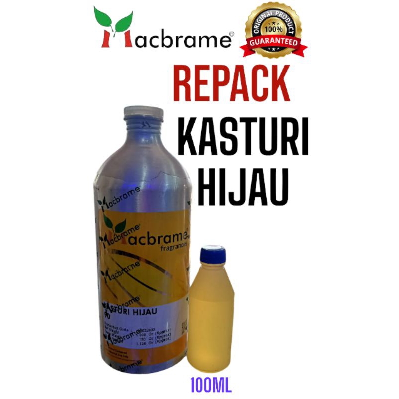 Bibit/Biang Parfum KASTURI HIJAU Produk MACBRAME Repack 100ml