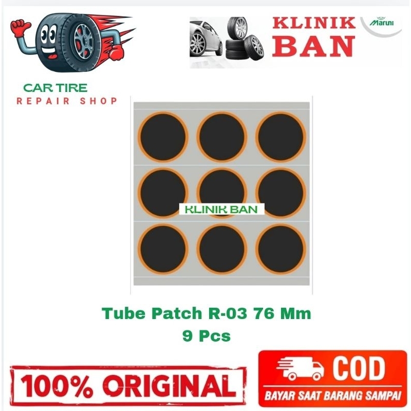 Maruni Tube Patch R-03 Bulat Lembar- Karet Tambal Ban Tip Top