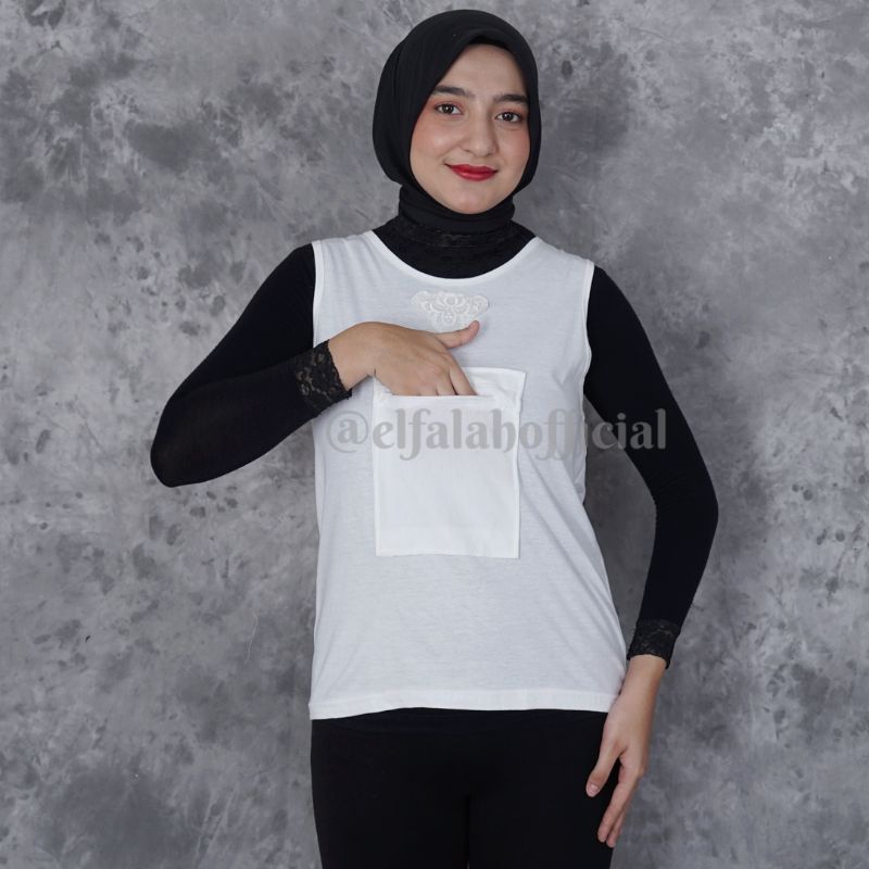 Singlet Umroh Wanita Motif Kembang Perlengkapan Umroh Wanita