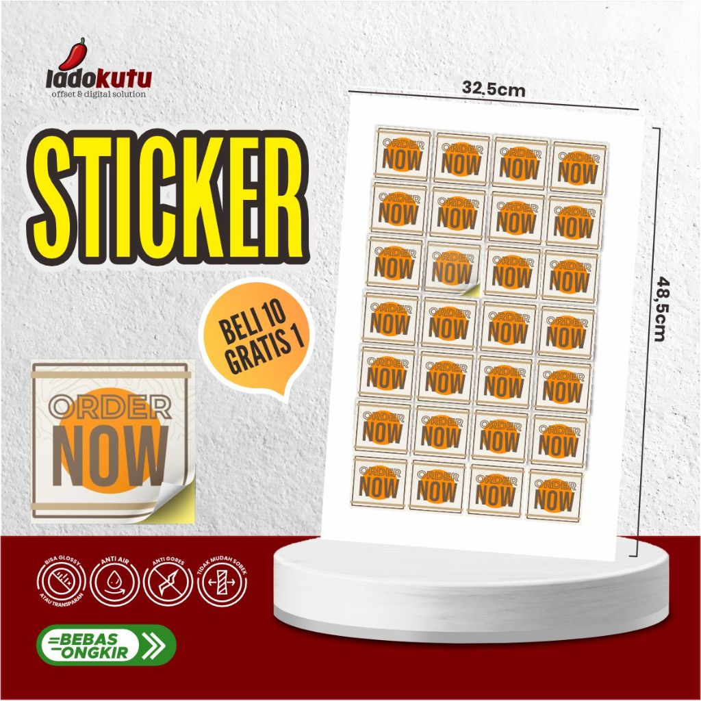 

FREE DESAIN - STIKER KROMO & VINYL KISSCUT A3 MURAH STIKER LABEL KEMASAN MAKANAN MINUMAN