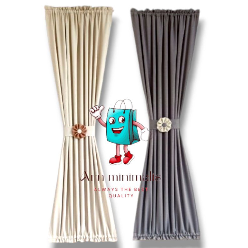 Hordeng Jendela Ikat Kupu Kupu Gorden Sepiral Minimalis Bahan Terlaris Blackout Polos Tebal Premium