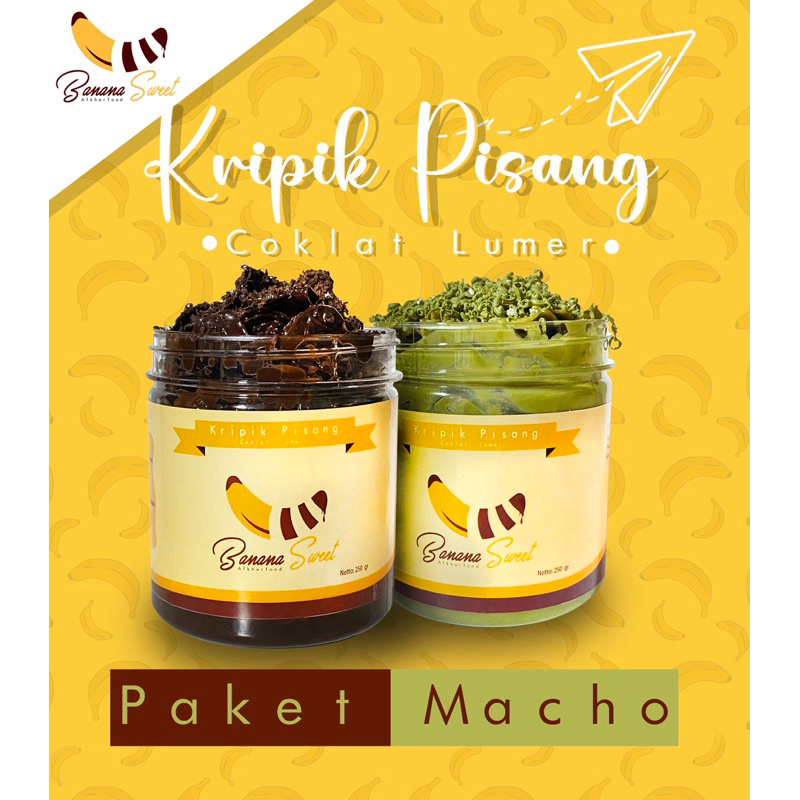 

Keripik pisang coklat lumer manis (Banana Sweet) by afkharfood COMBO HEMAT! (MATCHA-CHOCOLATE) get 2 toples 500gr