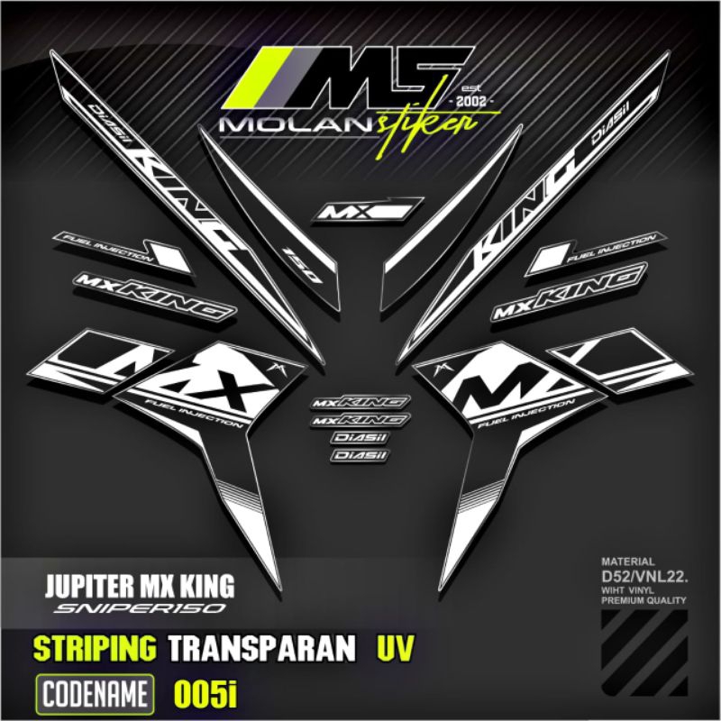 Decal Sticker Striping Variasi Transparan Uv Mx King 150 Yamaha Jupiter Mx King 150 Y15ZR Y16ZR SNIP
