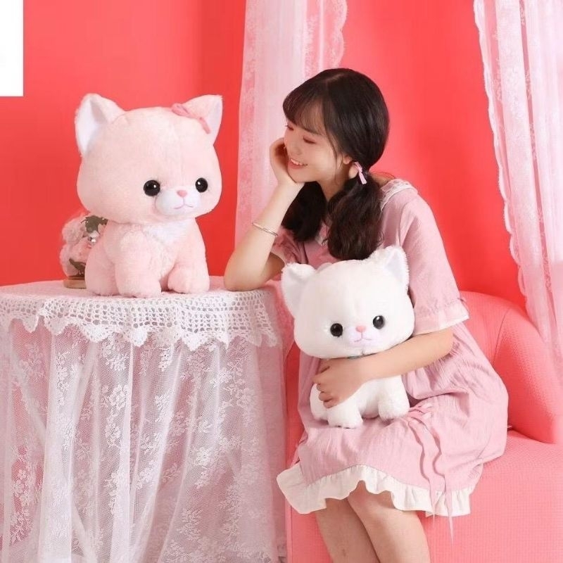 Boneka Kucing Bulu Halus Lembut Lucu