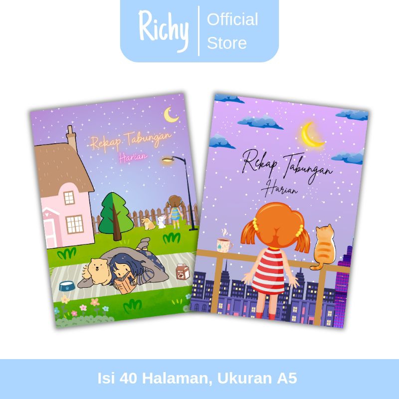 

rekap tabungan tema moonlight / buku rekap tabungan lucu tema moonlight