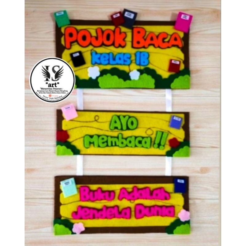 Hiasan Kelas/Pojok Baca/Hiasan dinding/Aksesoris/kerajinan kain flanel/Hiasan Kelas SD/SMP/SMA/Hiasa
