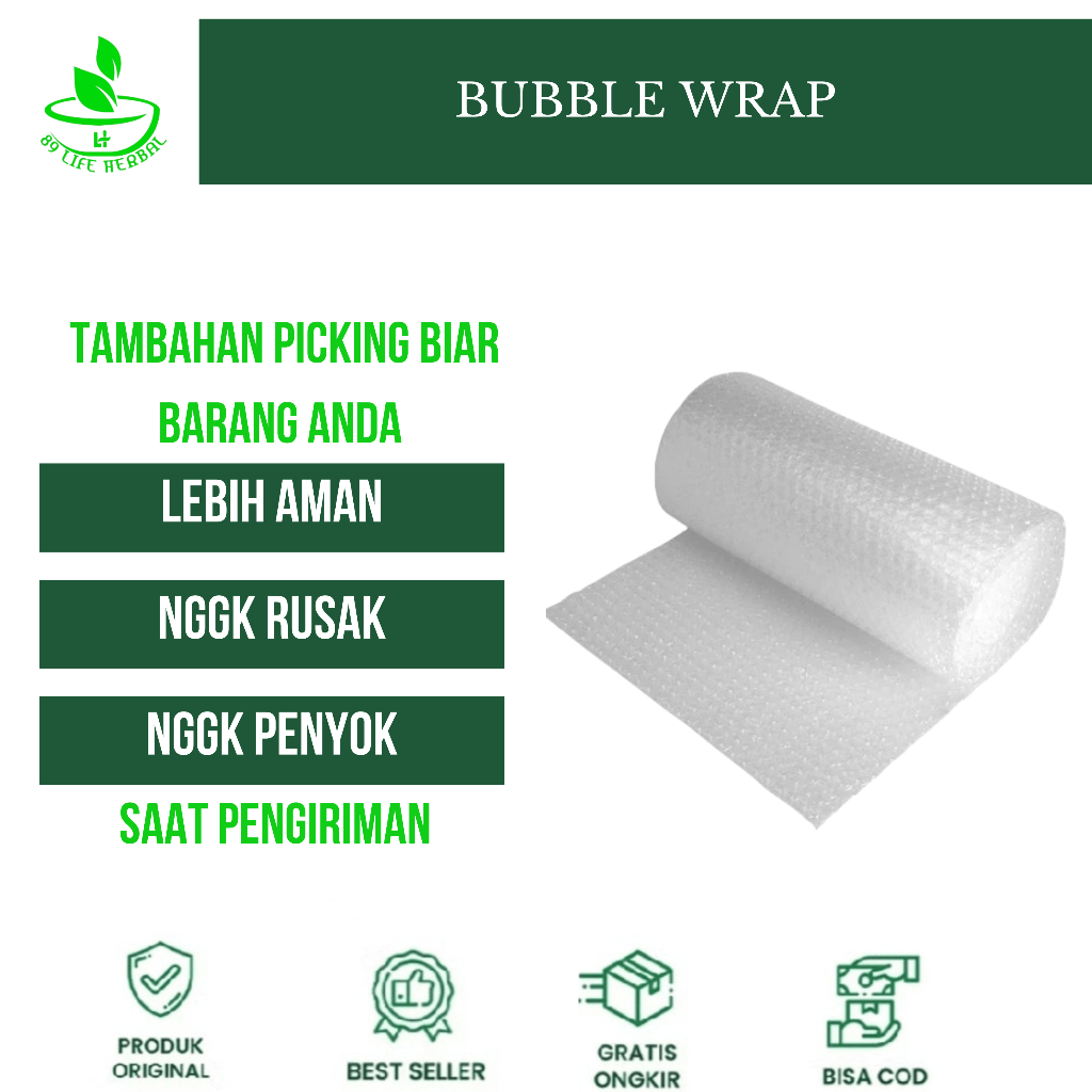 

BUBBLE WRAP EXTRA[Tambahan Picking Biar Lebih Aman,Tidak Rusak,Tidak Penyok Saat Pengiriman]