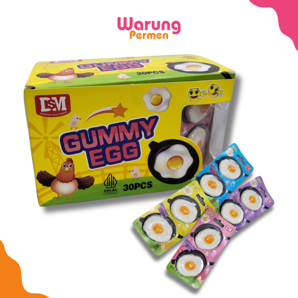 

Permen Lunak Bentuk Telur Ceplok 30 Pcs DSM / Permen Gummy Jelly Rasa Jeruk Telor Ceplok