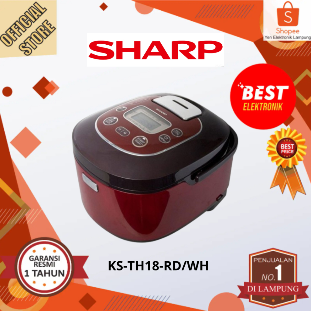 Rice Cooker SHARP KS-TH18-RD/WH Digital Cookwear 1.8 Liter 790 Watt