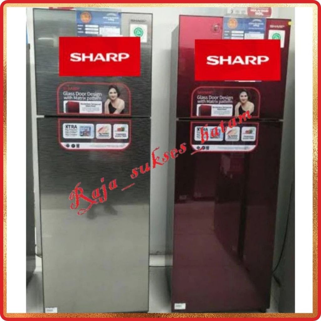 KULKAS SHARP 2 PINTU SJ-246XG-MS 205L KACA BATAM