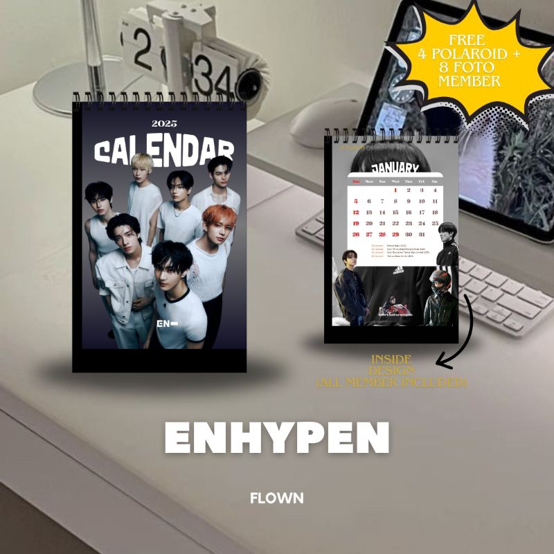 

Kpop calendar 2025 | kalender meja | bts | enhypen | blackpink | aespa