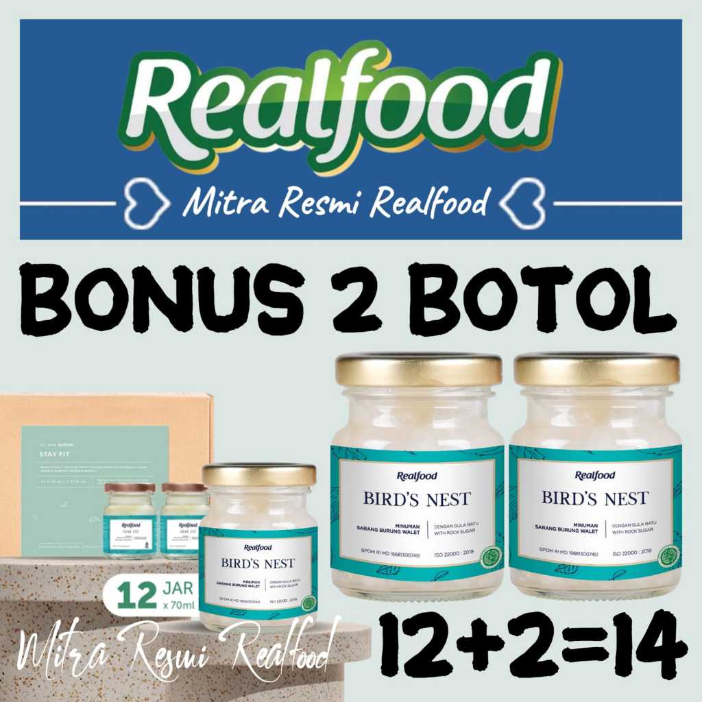 

Realfood Stay Fit 12 Bonus 2 Botol ( Minuman Sarang Burung Walet ) MRR