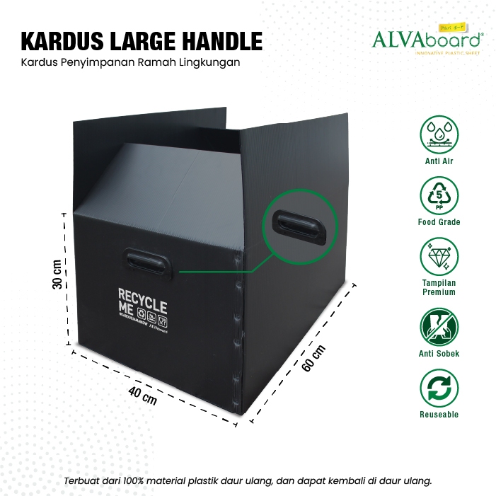 

Kardus Pindahan ALVAboard Handle Box Pengiriman Large Ukuran 60x40x30 cm (P x L x T)