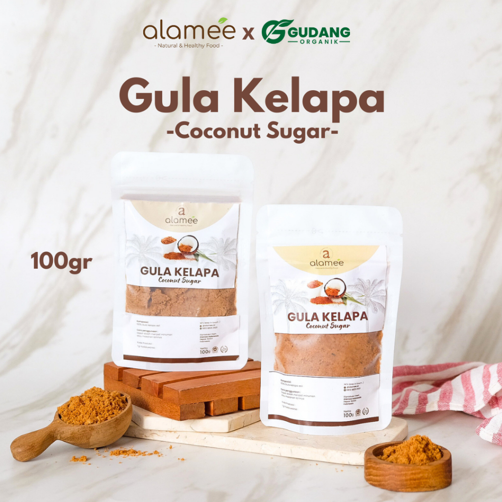 

100gr Gula Kelapa Organik Coconut Sugar Pure Organic Premium Bubuk Asli Alami