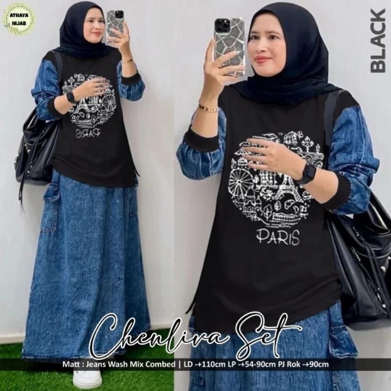 READY CENLIVA SET PAKAIAN WANITA KEKINIAN DENGAN BAHAN JEANS