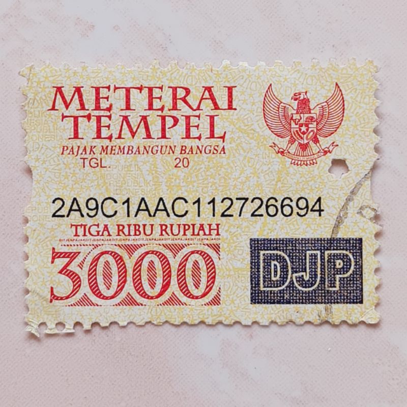 

Materai Meterai Tahun 2010 - 2015 Nominal 3.000 rupiah Used