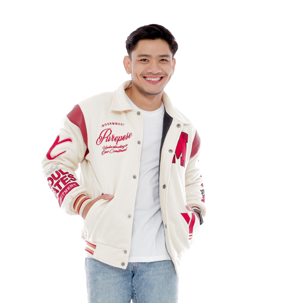 Jacket Bordir Tebal Premium Keren jaket Baseball Varsity Kerah