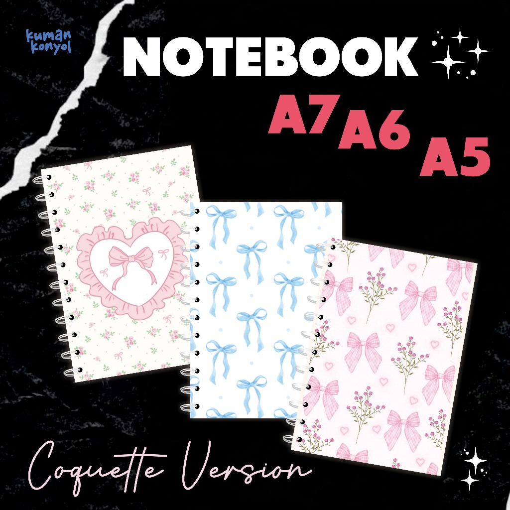 

BUKU COQUETTE ◼ NOTE BOOK A5 A6 A7 ◼ BUKU TULIS AESTHETIC ◼ ESTETIK ◼ VIRAL ◼ BUKU MINI ◼ ISI POLOS