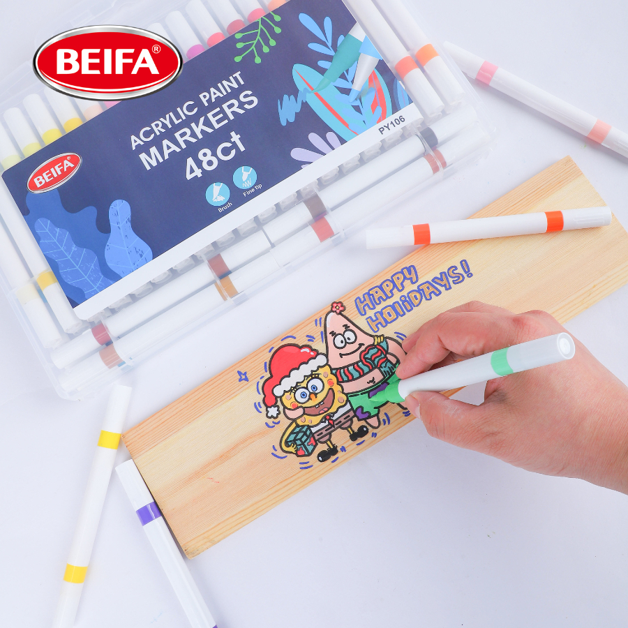 

Jual Produk Beifa Spidol Akrilik 12 Warna Acrylic Marker Double Tip (Brush & Fine), Tidak Luntur,