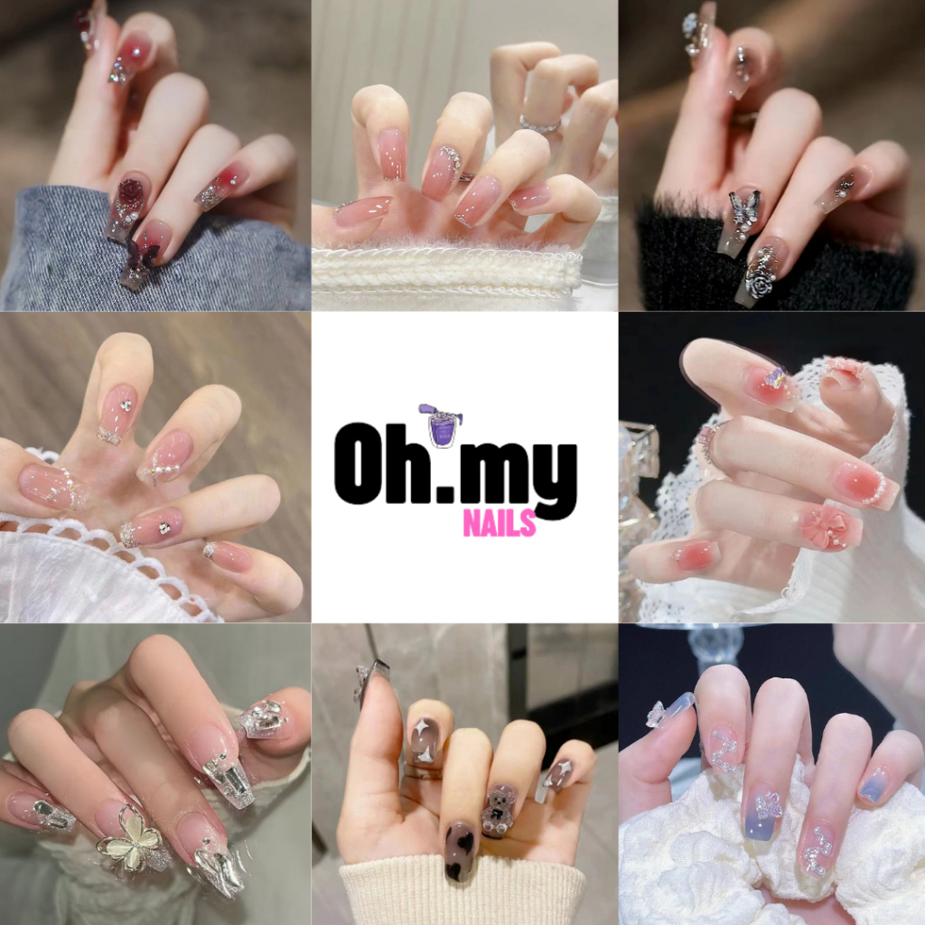 COD kotak 24 Pcs 3D Kuku Palsu / kuku kecantikan / kuku nail alat perawatan / kuku kaki palsu