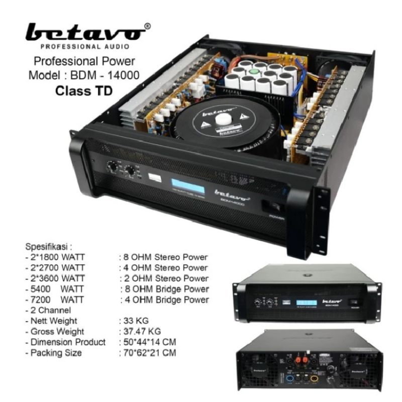 Power amplifier Betavo 2channel class TD BDM 14000
