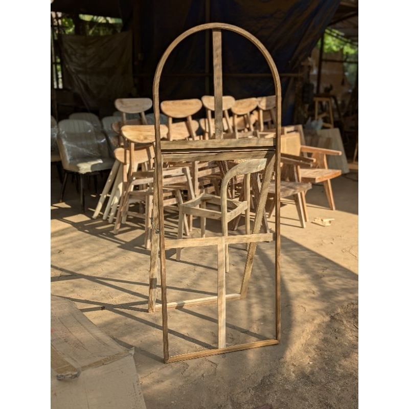 standing mirror material kayu jati