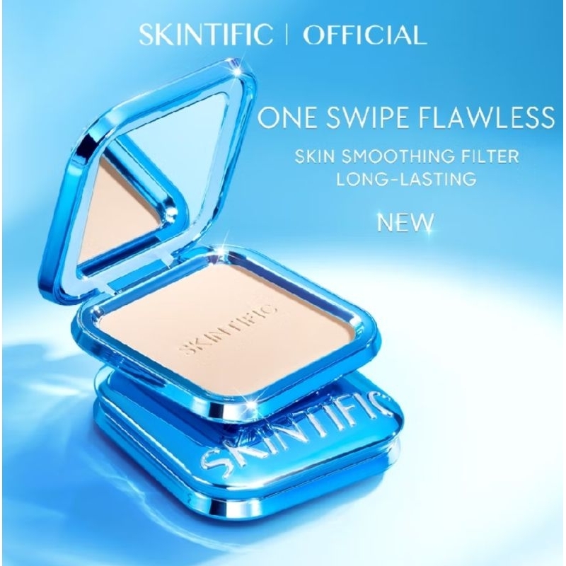 Skintific one swipe flawless Skin smoothing filter Long lasting| Bedak padat skintific