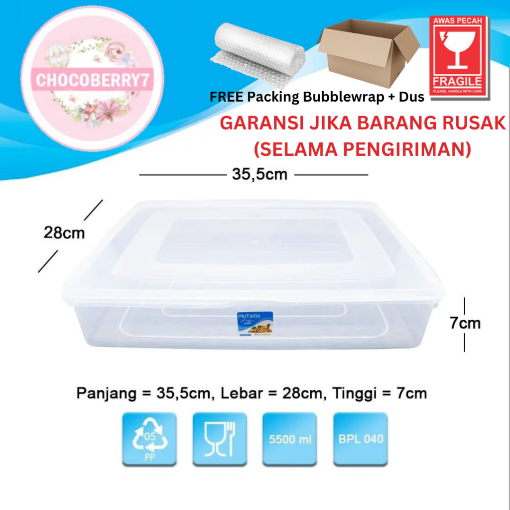Toples donat Kotak donat 5500ml Kotak Mochi Kotak Sealware Jajanan roti wadah makanan plastik besar 