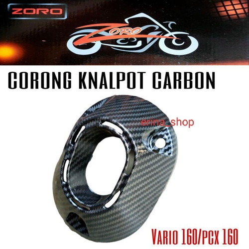 CORONG KNALPOT VARIO 160 CARBON ZORO / COVER CORONG KNALPOT KARBON ZORO MOTOR VARIO 160
