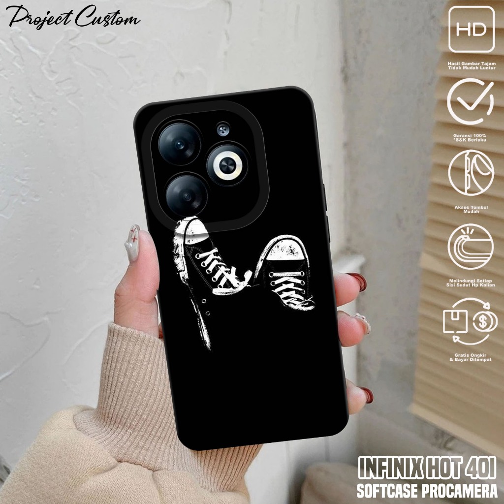 Case INFINIX HOT 40i - Casing Hp INFINIX HOT 40i ( BLCK ) Silikon Hp INFINIX HOT 40i - Softcase Hp I