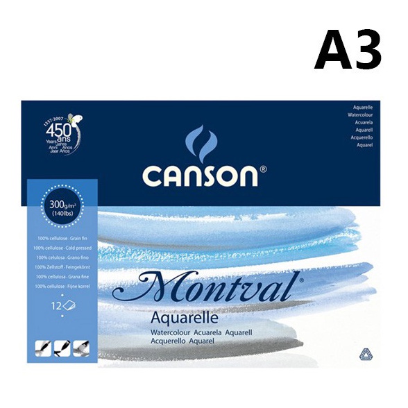 

KODE Y88R Canson Montval Waterlor Pad A3 3gsm
