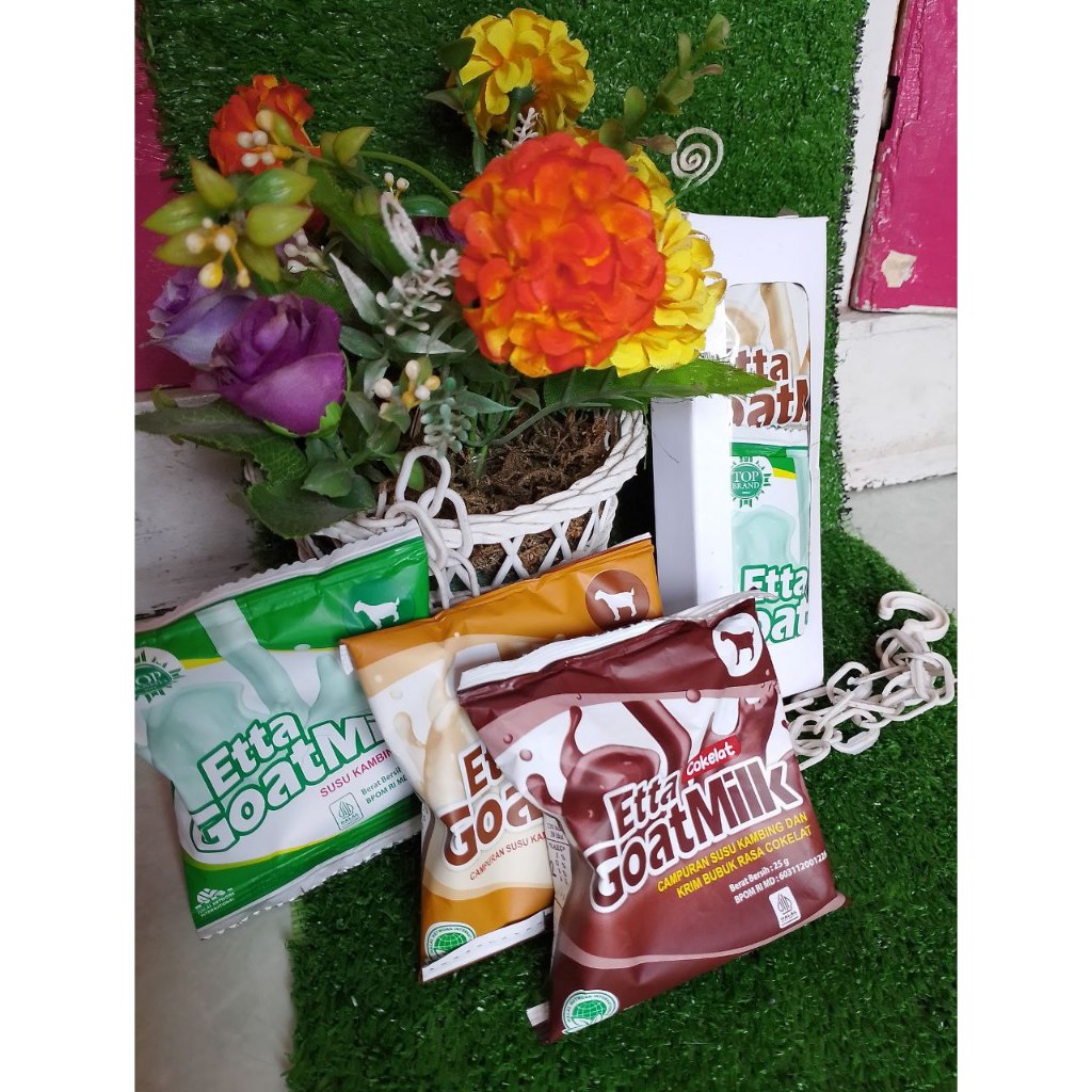 

Susu kambing Etta Goat Milk rasa Coklat, Gula aren, satuan kemasan 1 sachet