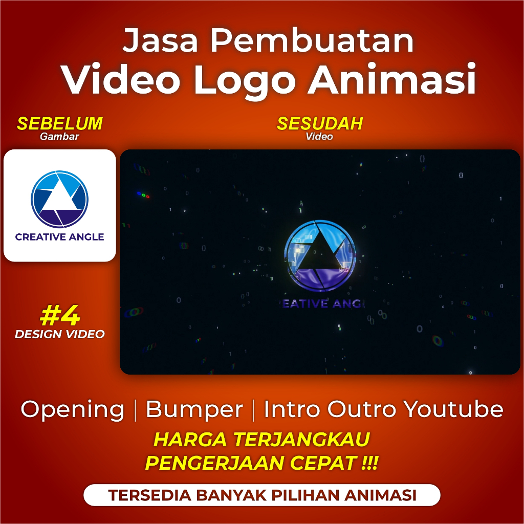 Jasa Pembuatan Video Animasi Logo Opening Intro Outro Logo untuk Youtube Instagram Tiktok