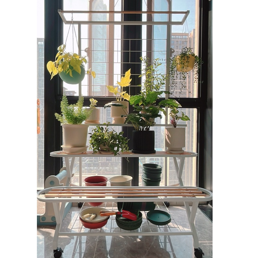 Rak Bunga Susun Besi Tingkat 3 / Rak Bunga Minmalis / Rak Pot Bunga