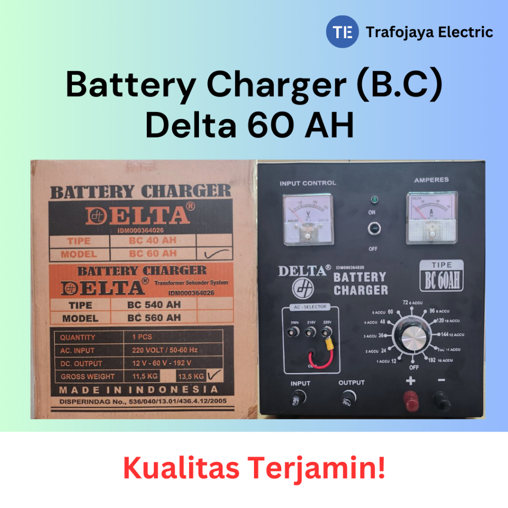 Battery Charger / Cas Aki Delta 60 AH Tipe BC 60AH